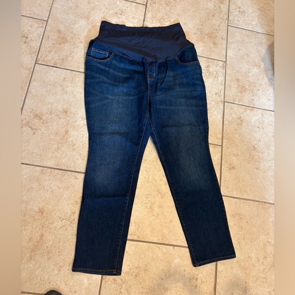 Old Navy Dark Blue Maternity Front Panel Jean